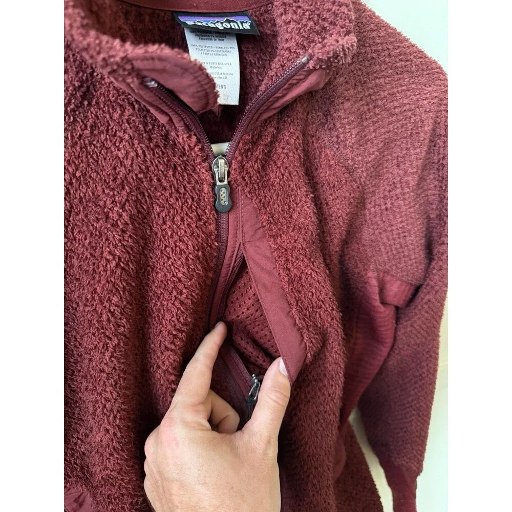 Vintage Patagonia R2 Regulator Fleece Jacket Womens S Burgundy Polartec